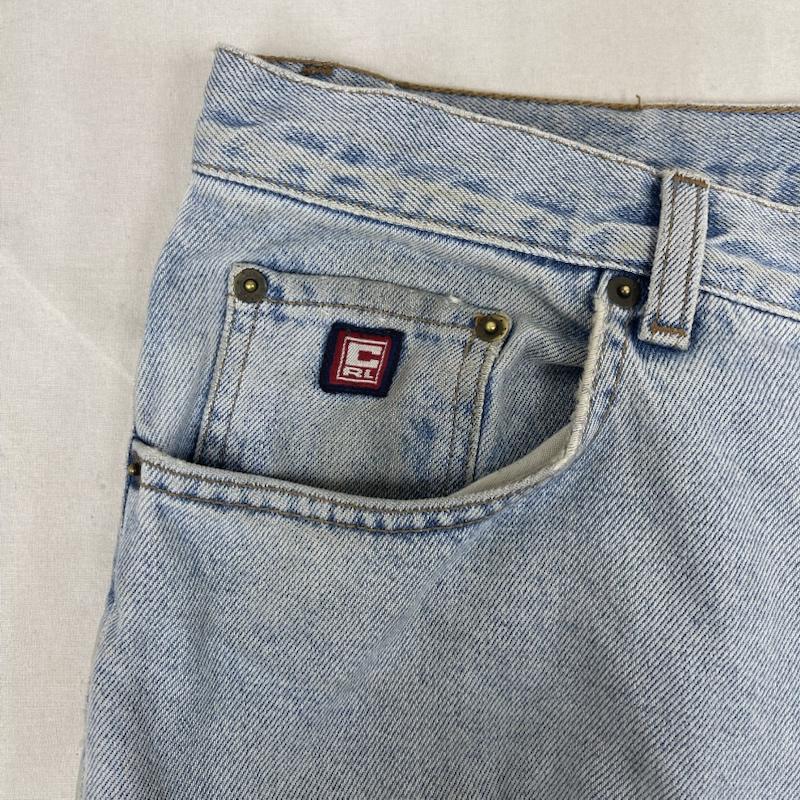 チャップス CHAPS パンツ ショートパンツ ヴィンテージ ロゴ パッチ 刺繍 デニム ショーツ ジョーツ 34インチ インディゴ / インディゴ / Indigo メンズ USED 古着 中古 50162259