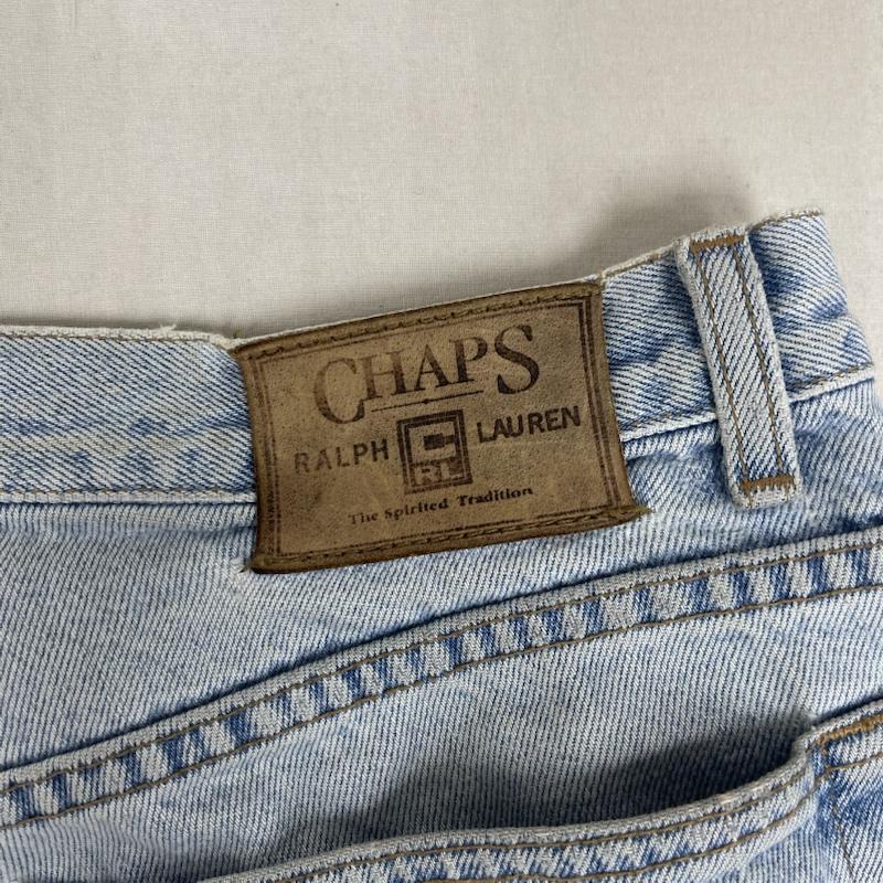 チャップス CHAPS パンツ ショートパンツ ヴィンテージ ロゴ パッチ 刺繍 デニム ショーツ ジョーツ 34インチ インディゴ / インディゴ / Indigo メンズ USED 古着 中古 50162259