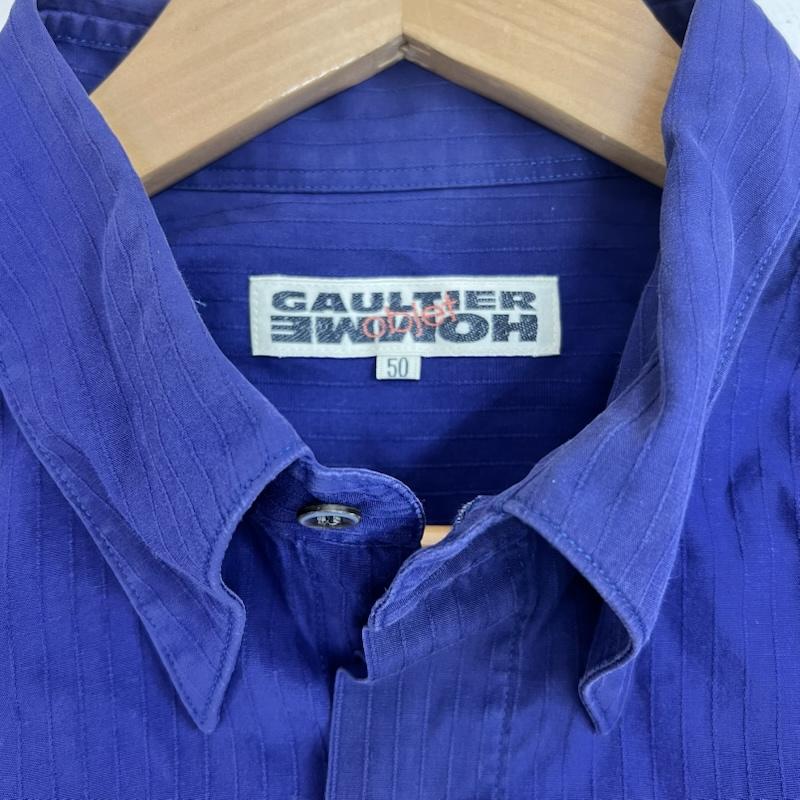 ジャンポールゴルチエオム JEANPAULGAULTIERHOMME シャツ、ブラウス 長袖 90s 比翼 ストライプシャツ 50 紫 / パープル / purple メンズ USED 古着 中古 50162261