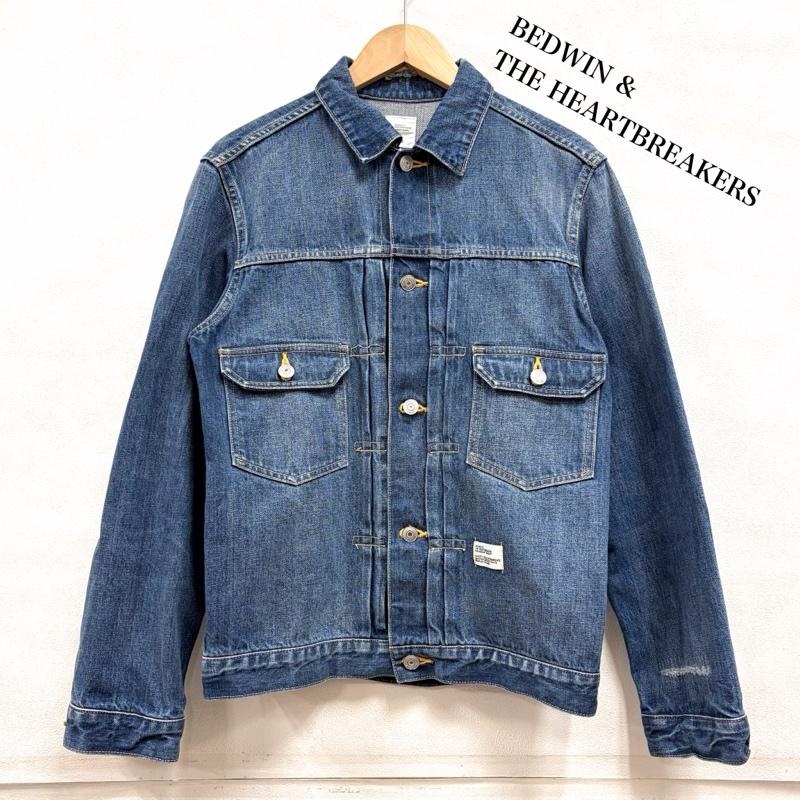 ベドウィン アンド ザ ハートブレイカーズ BEDWIN & THE HEARTBREAKERS ジャケット、上着 ジャケット、ブレザー CASSIDY CANTONOVERALLS コラボ デニムジャケット Gジャン 2nd セカンド ダメージ加工 3 無地 インディゴ / インディゴ / Indigo メンズ USED 古着 中古 50162267