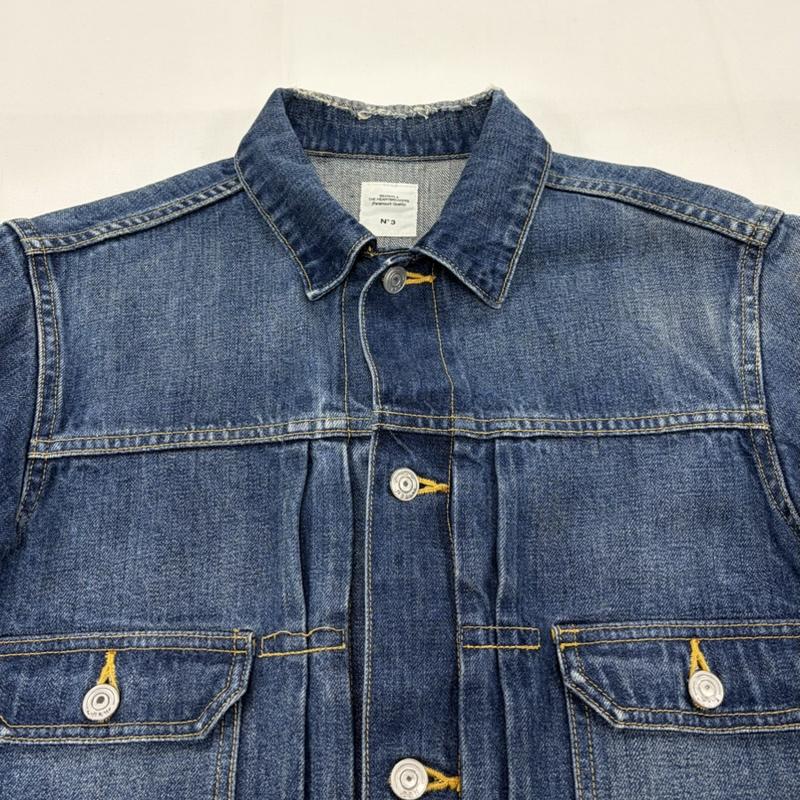 ベドウィン アンド ザ ハートブレイカーズ BEDWIN & THE HEARTBREAKERS ジャケット、上着 ジャケット、ブレザー CASSIDY CANTONOVERALLS コラボ デニムジャケット Gジャン 2nd セカンド ダメージ加工 3 無地 インディゴ / インディゴ / Indigo メンズ USED 古着 中古 50162267