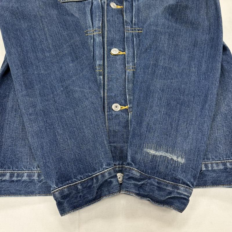 ベドウィン アンド ザ ハートブレイカーズ BEDWIN & THE HEARTBREAKERS ジャケット、上着 ジャケット、ブレザー CASSIDY CANTONOVERALLS コラボ デニムジャケット Gジャン 2nd セカンド ダメージ加工 3 無地 インディゴ / インディゴ / Indigo メンズ USED 古着 中古 50162267