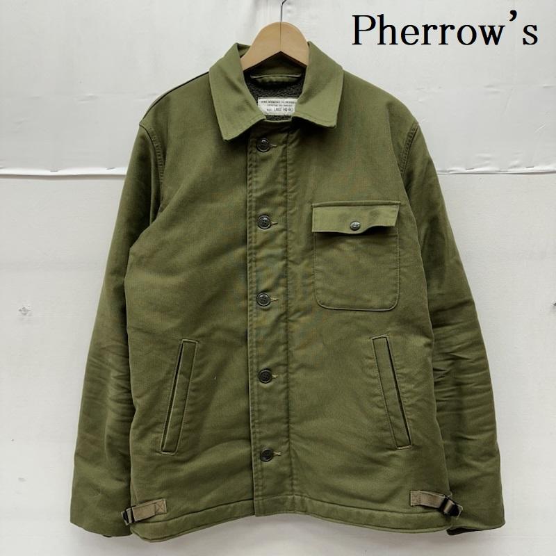 フェローズ Pherrow s ジャケット、上着 フライトジャケット 日本製 A-2 デッキ ジャケット P.A-2DECK L カーキオリーブ / カーキオリーブ / メンズ USED 古着 中古 50162273