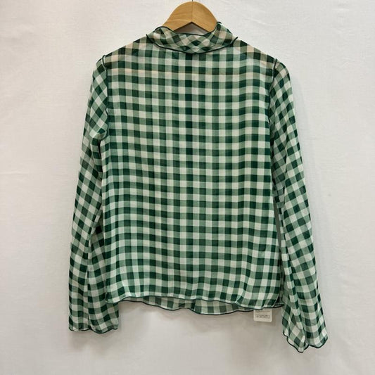 古着 USED カットソー 長袖 POPPY ポピー ギンガムチェック シースルートップス FREE 緑 / グリーン / green レディース USED 古着 中古 50162284