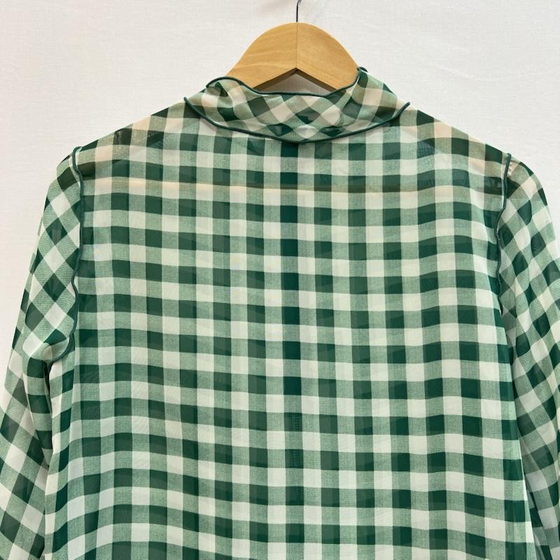 古着 USED カットソー 長袖 POPPY ポピー ギンガムチェック シースルートップス FREE 緑 / グリーン / green レディース USED 古着 中古 50162284