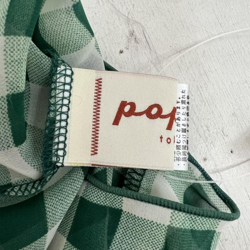 古着 USED カットソー 長袖 POPPY ポピー ギンガムチェック シースルートップス FREE 緑 / グリーン / green レディース USED 古着 中古 50162284