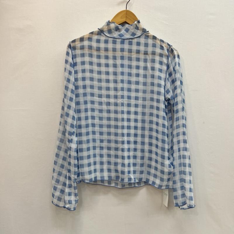 古着 USED カットソー 長袖 POPPY ポピー ギンガムチェック シースルートップス FREE 青 / ブルー / blue レディース USED 古着 中古 50162285