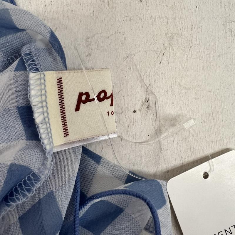 古着 USED カットソー 長袖 POPPY ポピー ギンガムチェック シースルートップス FREE 青 / ブルー / blue レディース USED 古着 中古 50162285