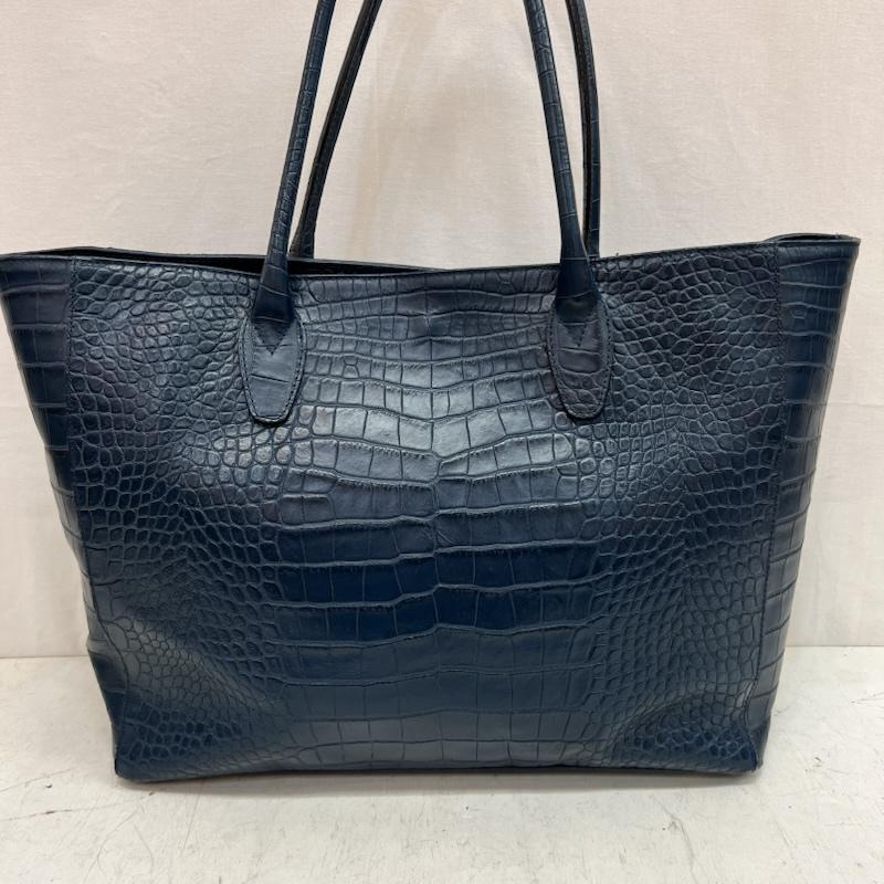 ナノユニバース nano・universe トートバッグ トートバッグ クロコ型押し レザー トートバッグ - 紺 / ネイビー / navy メンズ USED 古着 中古 50162291