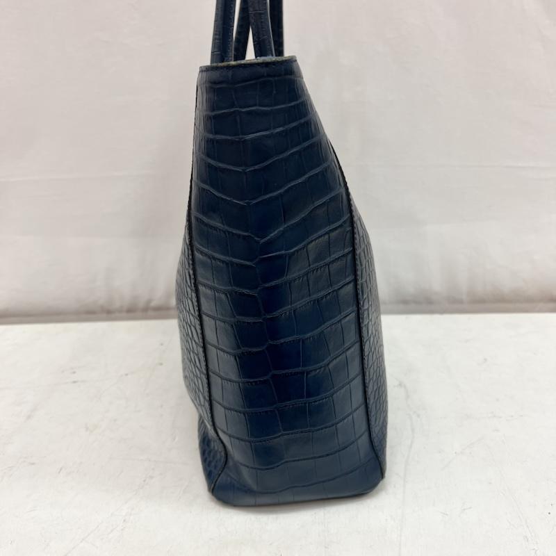 ナノユニバース nano・universe トートバッグ トートバッグ クロコ型押し レザー トートバッグ - 紺 / ネイビー / navy メンズ USED 古着 中古 50162291