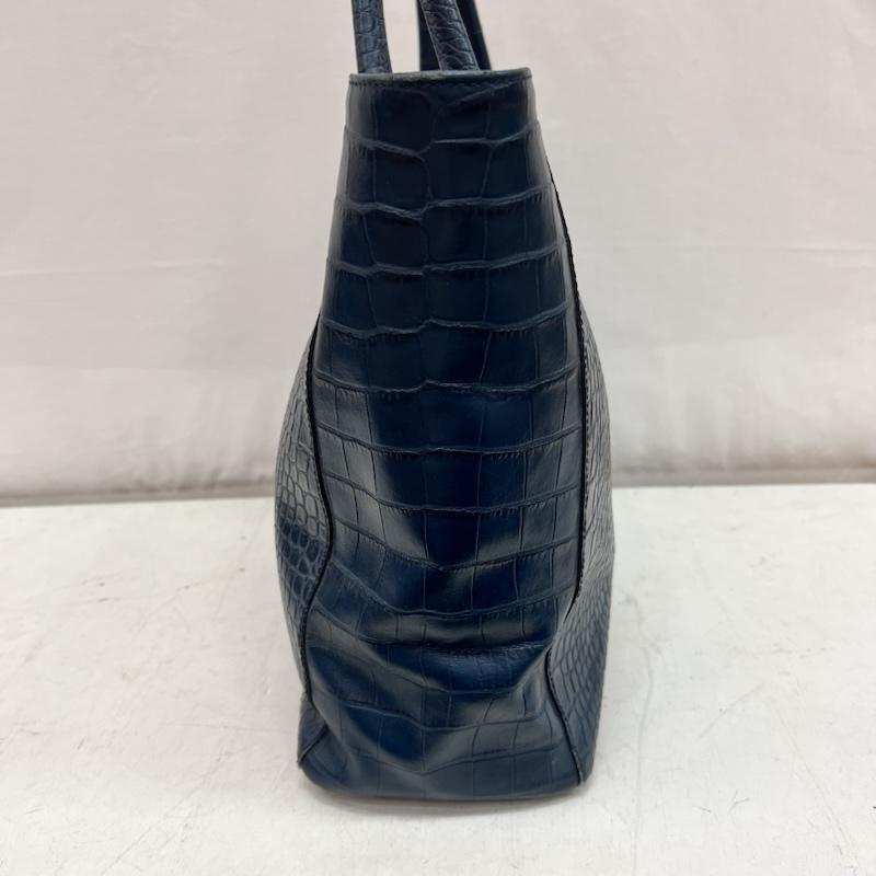 ナノユニバース nano・universe トートバッグ トートバッグ クロコ型押し レザー トートバッグ - 紺 / ネイビー / navy メンズ USED 古着 中古 50162291
