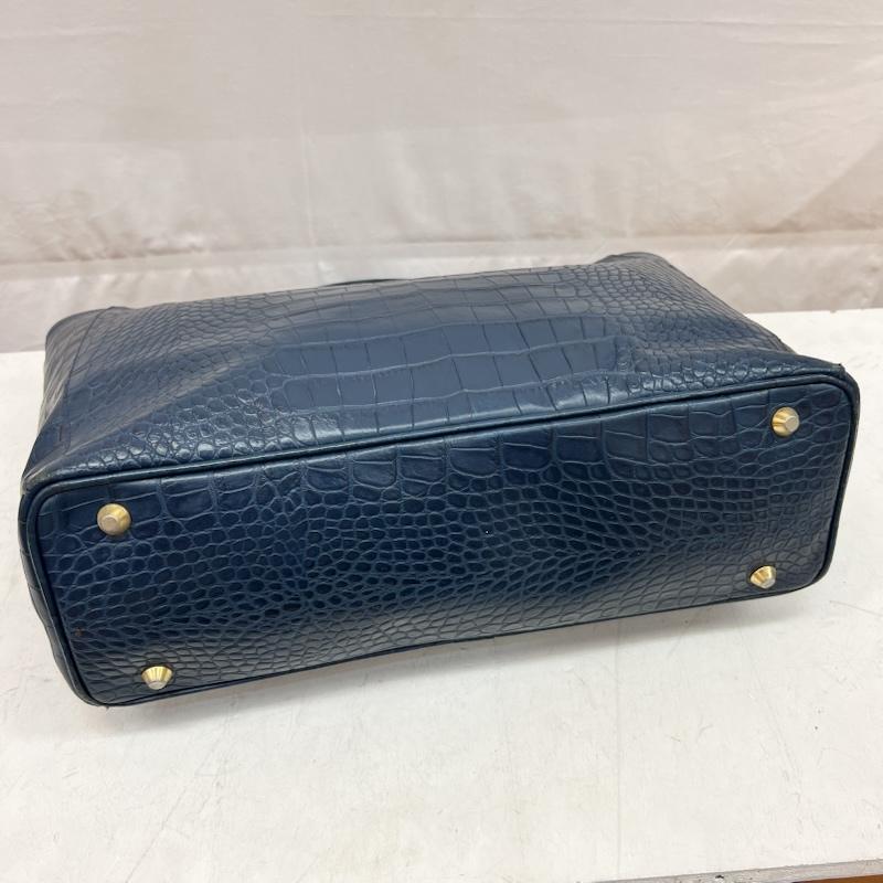 ナノユニバース nano・universe トートバッグ トートバッグ クロコ型押し レザー トートバッグ - 紺 / ネイビー / navy メンズ USED 古着 中古 50162291