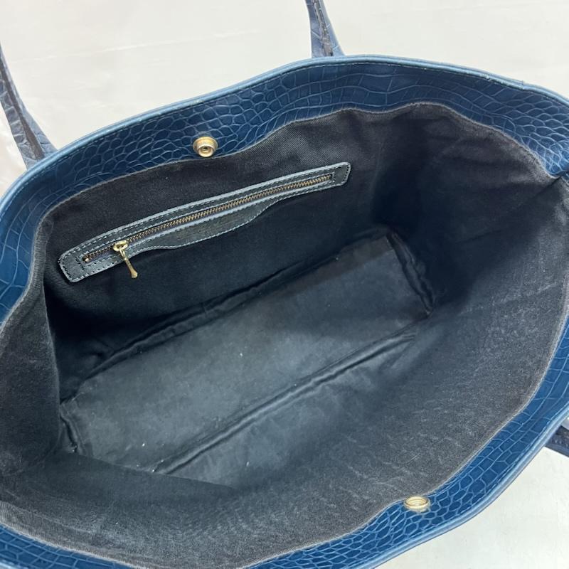 ナノユニバース nano・universe トートバッグ トートバッグ クロコ型押し レザー トートバッグ - 紺 / ネイビー / navy メンズ USED 古着 中古 50162291