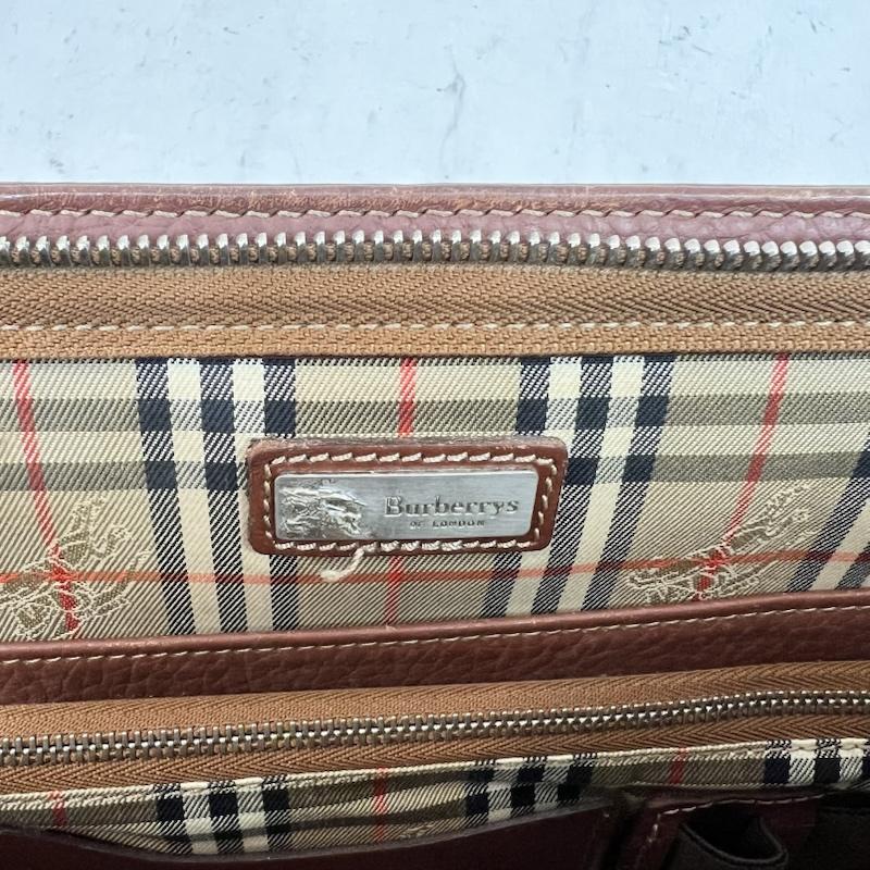 バーバリーズ BURBERRYS ブリーフケース、書類かばん ブリーフケース、書類かばん ノバチェック グレインレザー ビジネスバッグ ブリーフケース - 茶 / ブラウン / brown メンズ USED 古着 中古 50162297