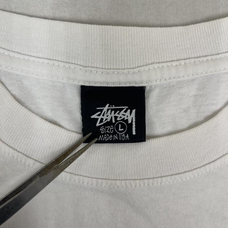 ステューシー STUSSY Tシャツ 半袖 USA製 Surf Tomb Pigment Dyed Tee Tシャツ L 白 / ホワイト / white メンズ USED 古着 中古 50162298