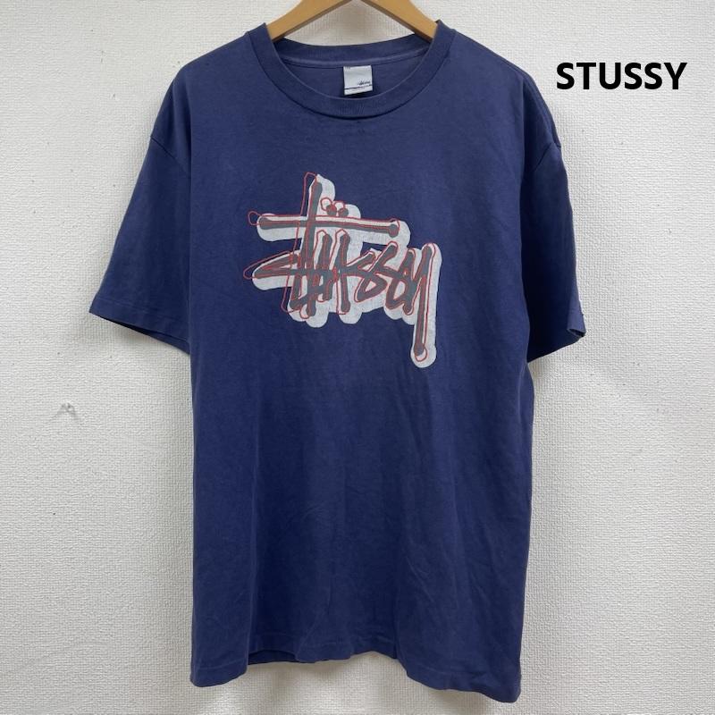 ステューシー STUSSY Tシャツ 半袖 90s 00s 白タグ USA製 ブランド ロゴ グラフィック プリント Tシャツ L 紺 / ネイビー / navy メンズ USED 古着 中古 50162305
