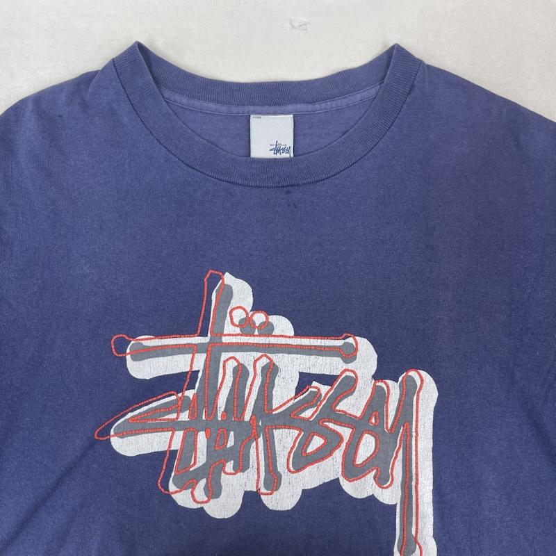 ステューシー STUSSY Tシャツ 半袖 90s 00s 白タグ USA製 ブランド ロゴ グラフィック プリント Tシャツ L 紺 / ネイビー / navy メンズ USED 古着 中古 50162305