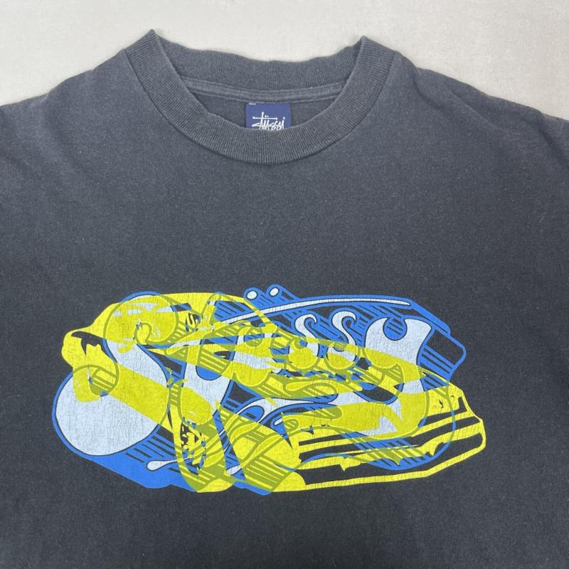 ステューシー STUSSY Tシャツ 半袖 00s 紺タグ グラフィック ロゴ プリント Tシャツ L 黒 / ブラック / black メンズ USED 古着 中古 50162309