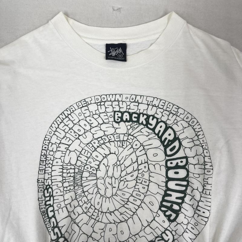 ステューシー STUSSY Tシャツ 半袖 00s BACKYARD BOUNCE サークルロゴ プリント Tシャツ M 白 / ホワイト / white メンズ USED 古着 中古 50162313