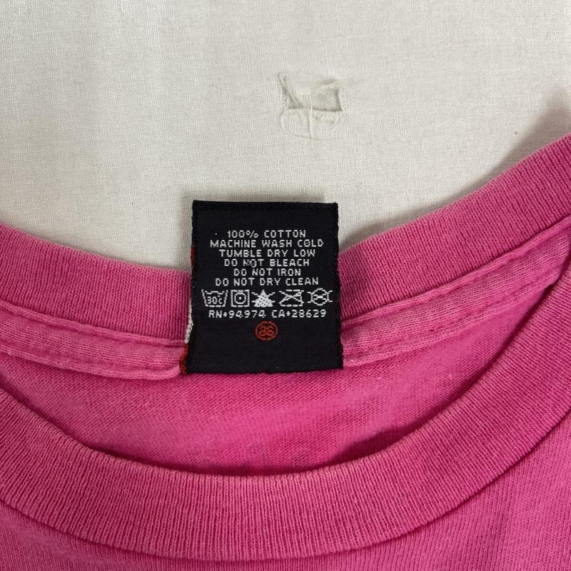 ステューシー STUSSY Tシャツ 半袖 00s OHN POUND コラボ Stu York Crew イラスト プリント Tシャツ M 桃 / ピンク / pink メンズ USED 古着 中古 50162314