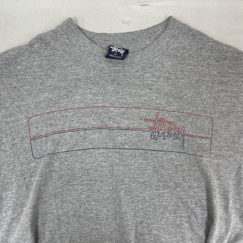 ステューシー STUSSY Tシャツ 半袖 00s 紺タグ OLD USA製 ヴィンテージ プリント Tシャツ M 灰 / グレー / gray メンズ USED 古着 中古 50162315