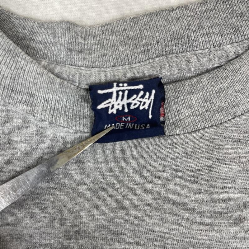ステューシー STUSSY Tシャツ 半袖 00s 紺タグ OLD USA製 ヴィンテージ プリント Tシャツ M 灰 / グレー / gray メンズ USED 古着 中古 50162315