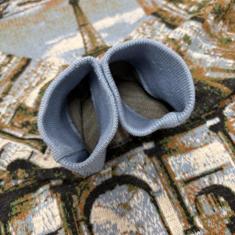 マックレガー McGREGOR ニット、セーター 長袖 USA製 パリ クルーネック 薄手 ニット ヴィンテージ L 刺繍 水色 / ライトブルー / X マルチカラー / マルチカラー / multicolor メンズ USED 古着 中古 50162316