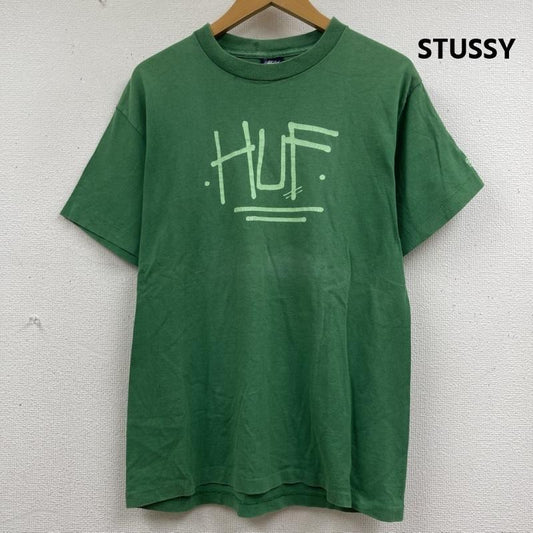 ステューシー STUSSY Tシャツ 半袖 USA製 HUF コラボ 00s 紺タグ ロゴ プリント Tシャツ M 緑 / グリーン / green メンズ USED 古着 中古 50162318