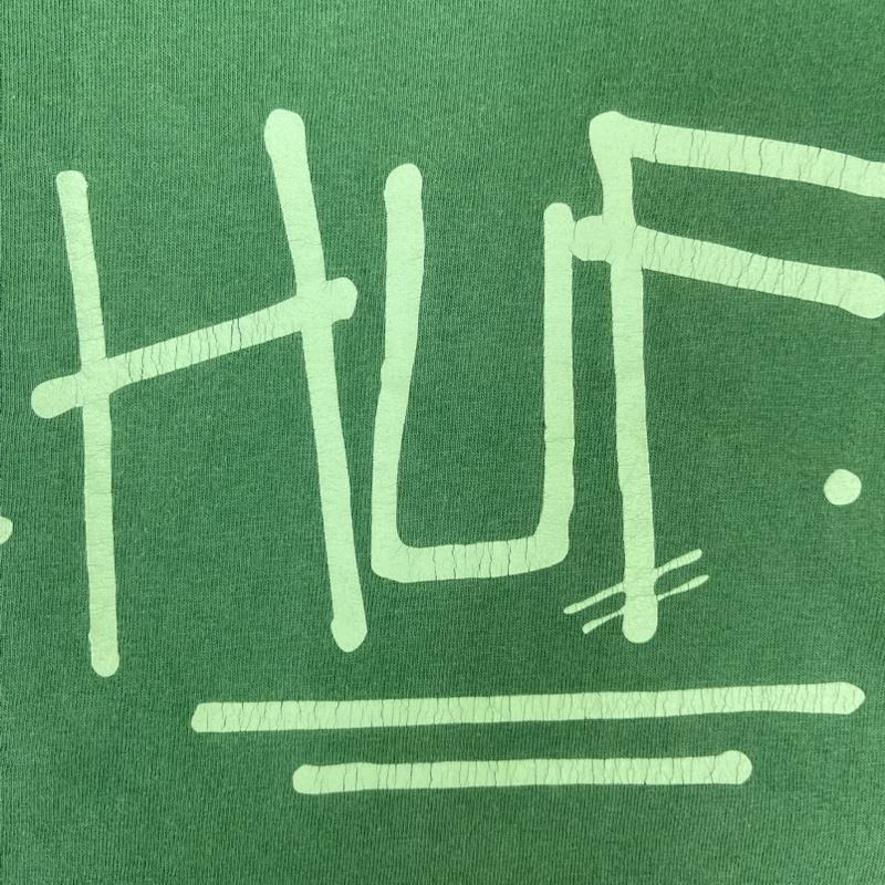 ステューシー STUSSY Tシャツ 半袖 USA製 HUF コラボ 00s 紺タグ ロゴ プリント Tシャツ M 緑 / グリーン / green メンズ USED 古着 中古 50162318