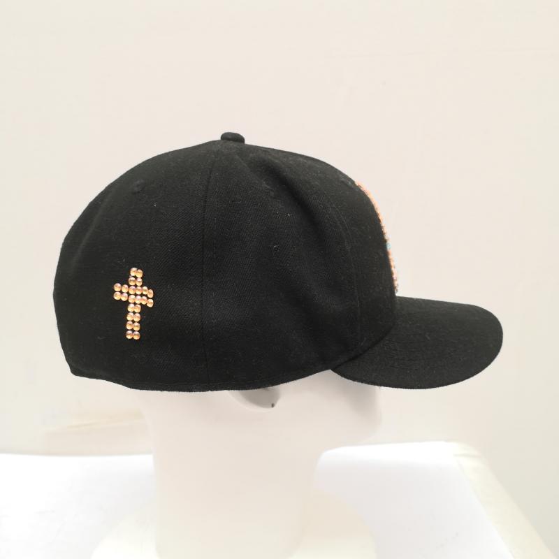 ニューエラ NEW ERA 帽子 キャップ マイアミ マーリンズ ラインストーン カスタム キャップ 7 1/2 - 黒 / ブラック / black メンズ USED 古着 中古 50162331