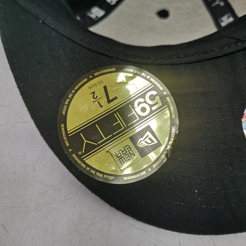 ニューエラ NEW ERA 帽子 キャップ マイアミ マーリンズ ラインストーン カスタム キャップ 7 1/2 - 黒 / ブラック / black メンズ USED 古着 中古 50162331