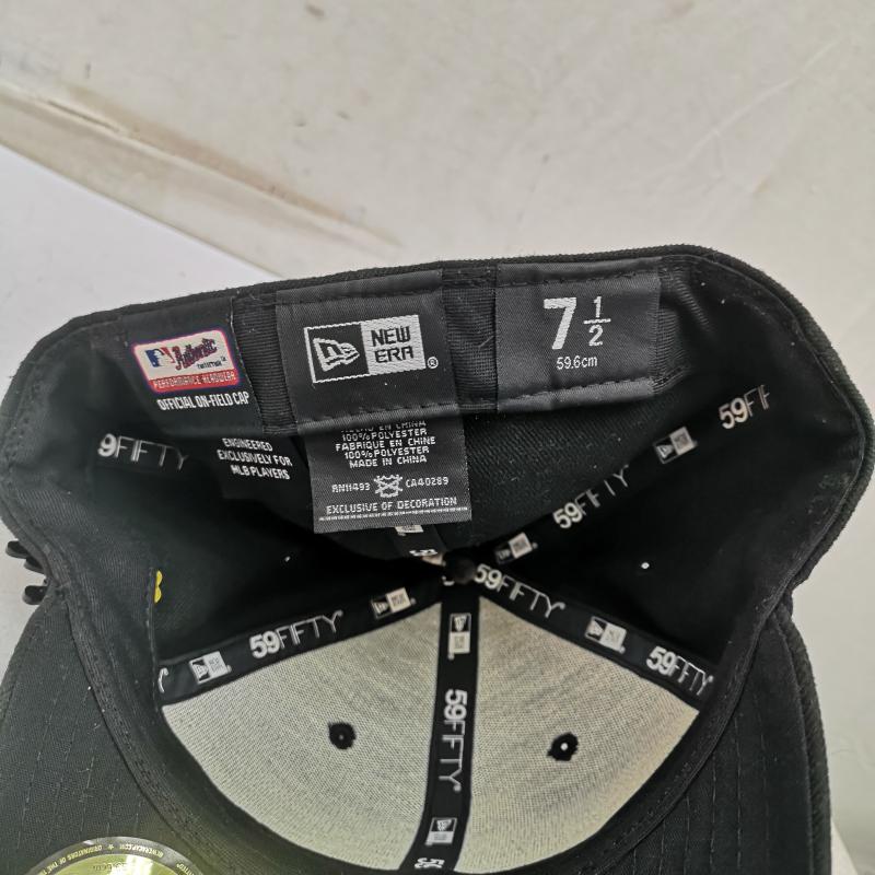 ニューエラ NEW ERA 帽子 キャップ マイアミ マーリンズ ラインストーン カスタム キャップ 7 1/2 - 黒 / ブラック / black メンズ USED 古着 中古 50162331