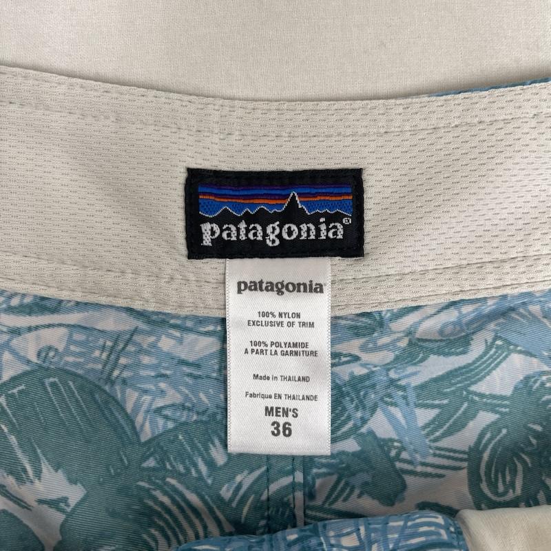 パタゴニア patagonia パンツ ショートパンツ ウェーブフェアラー ボードショーツ グラフィック デザイン パンツ 36インチ 水色 / ライトブルー / メンズ USED 古着 中古 50162332