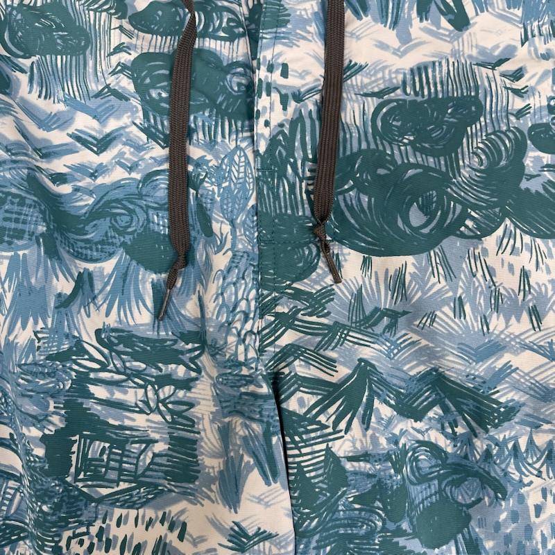 パタゴニア patagonia パンツ ショートパンツ ウェーブフェアラー ボードショーツ グラフィック デザイン パンツ 36インチ 水色 / ライトブルー / メンズ USED 古着 中古 50162332