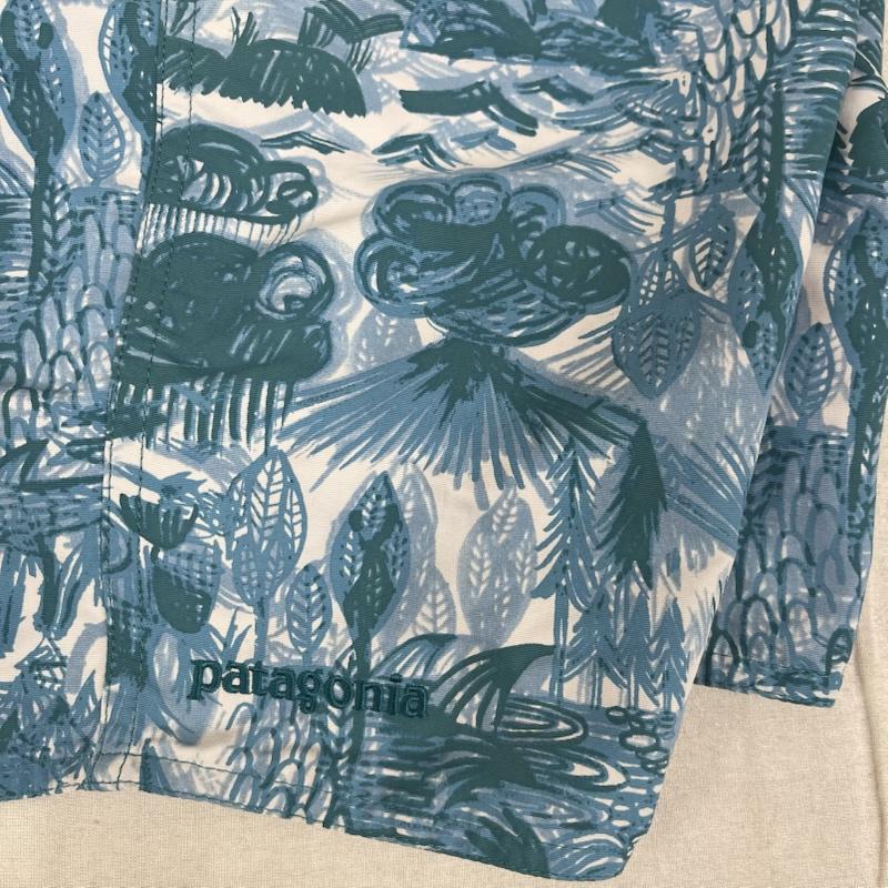 パタゴニア patagonia パンツ ショートパンツ ウェーブフェアラー ボードショーツ グラフィック デザイン パンツ 36インチ 水色 / ライトブルー / メンズ USED 古着 中古 50162332