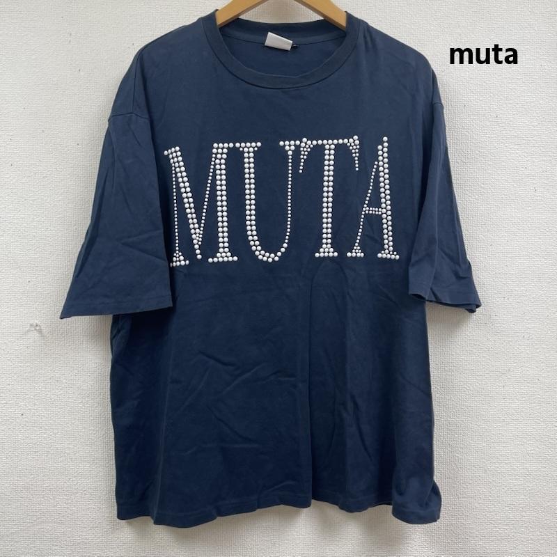 ムータ muta Tシャツ 半袖 日本製 メタルパーツ ロゴ スムース Tシャツ カットソー 7 紺 / ネイビー / navy メンズ USED 古着 中古 50162334