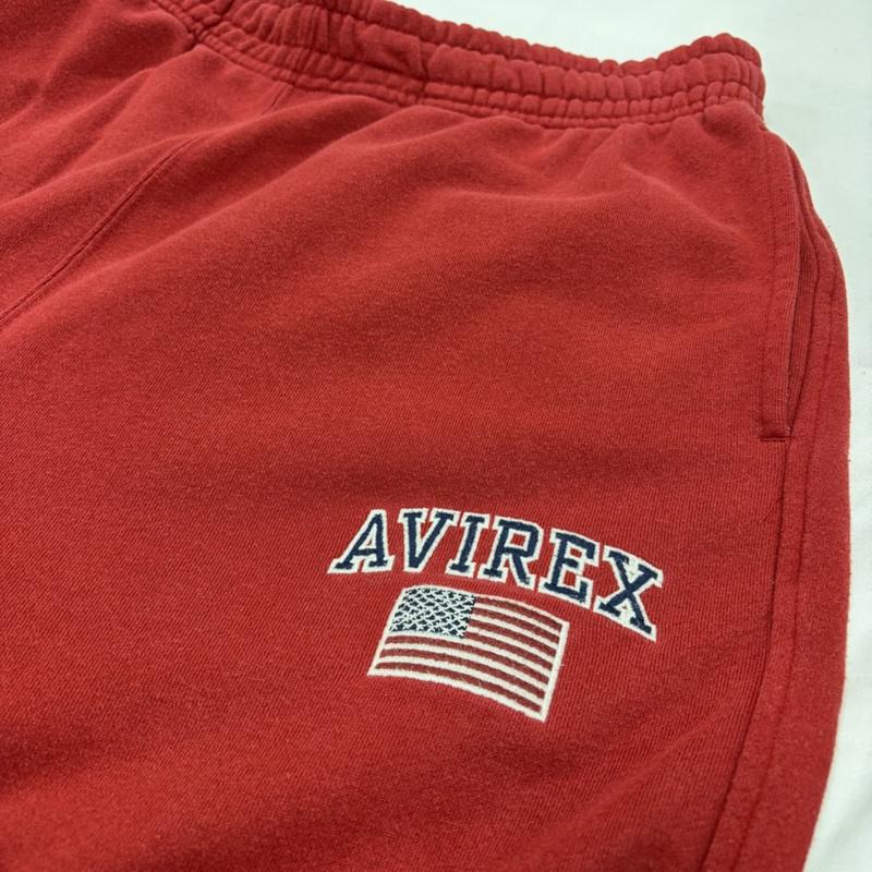 アヴィレックス AVIREX パンツ ワークパンツ、ペインターパンツ アーチロゴ 刺繍 スウェット パンツ アメカジ ミリタリー L ロゴ、文字 X 刺繍 赤 / レッド / red メンズ USED 古着 中古 50162336