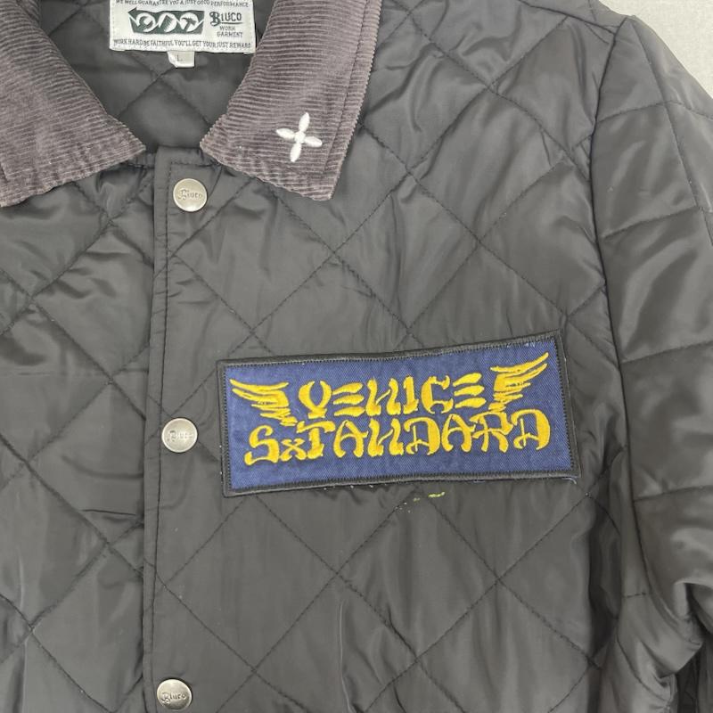 ブルコワークガーメント BLUCO WORK GARMENT ジャケット、上着 ジャンパー、ブルゾン パッチ刺繍 キルティング ジャケット コーチ ジャケット L 黒 / ブラック / black メンズ USED 古着 中古 50162347