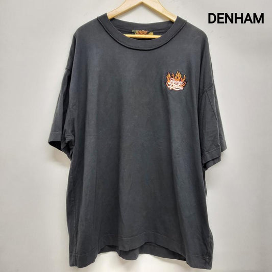 デンハム DENHAM Tシャツ 半袖 アトリエリザーブ Tシャツ ワッペン プリント コットン M M 黒 / ブラック / black メンズ USED 古着 中古 50162352