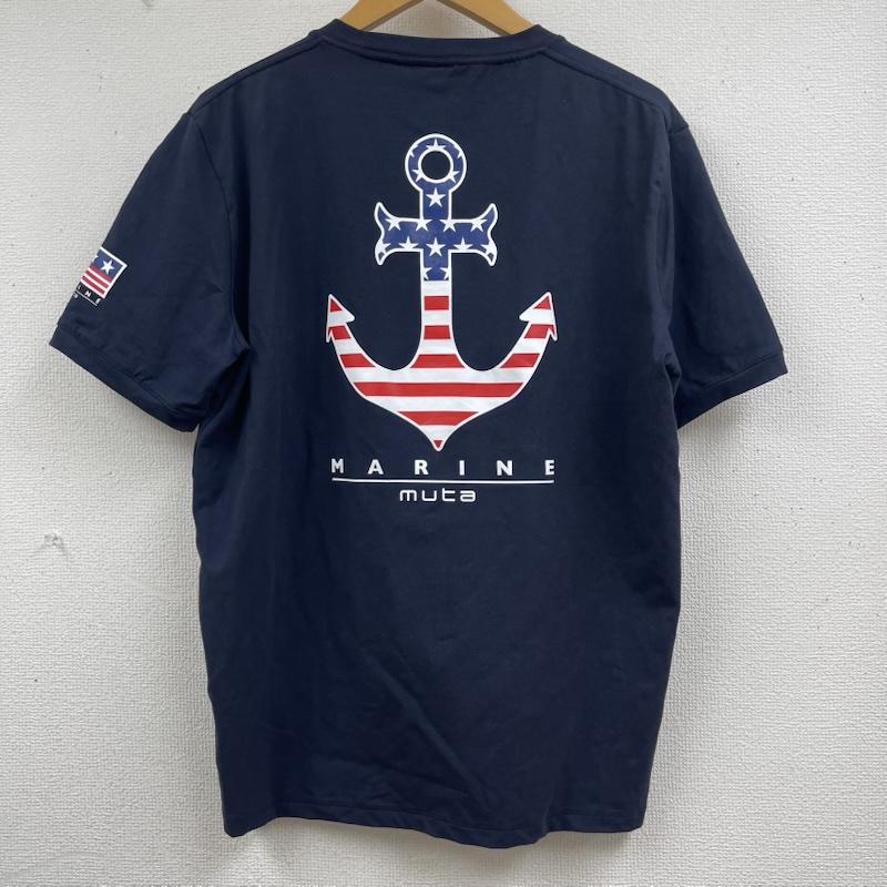 ムータ muta Tシャツ 半袖 PALM WAVE ストレッチ イカリ USA プリント Tシャツ 7 紺 / ネイビー / navy メンズ USED 古着 中古 50162353