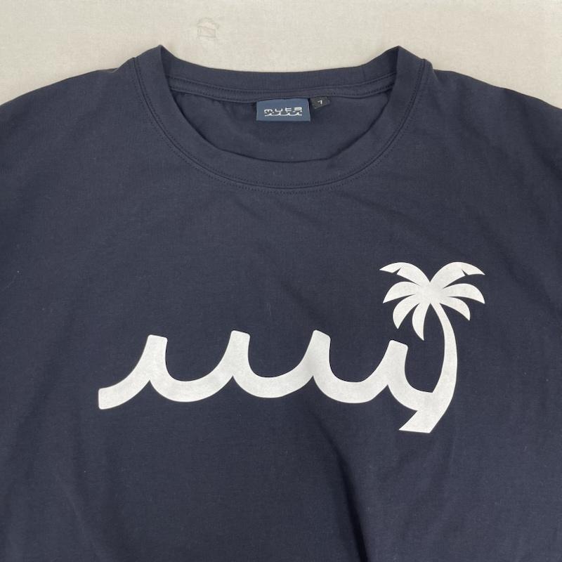 ムータ muta Tシャツ 半袖 PALM WAVE ストレッチ イカリ USA プリント Tシャツ 7 紺 / ネイビー / navy メンズ USED 古着 中古 50162353