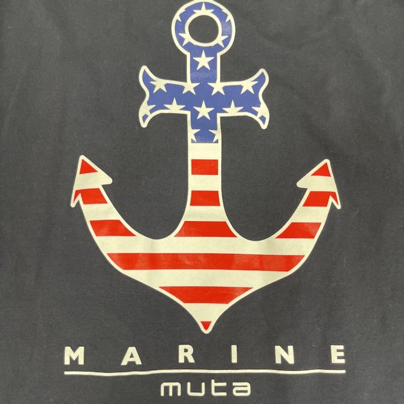 ムータ muta Tシャツ 半袖 PALM WAVE ストレッチ イカリ USA プリント Tシャツ 7 紺 / ネイビー / navy メンズ USED 古着 中古 50162353