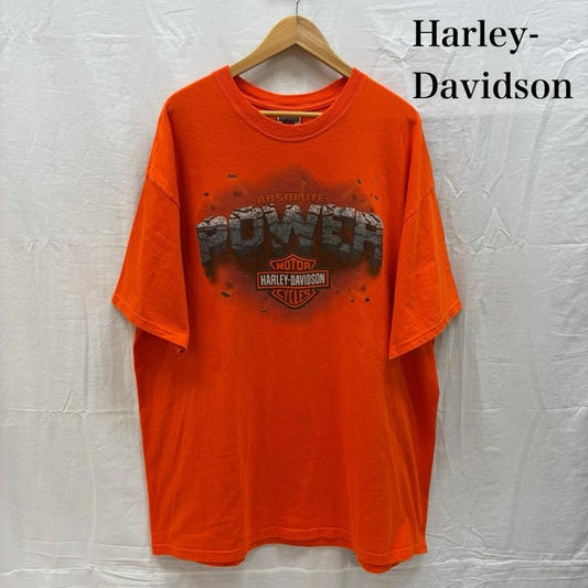 ハーレーダビッドソン Harley-Davidson Tシャツ 半袖 Hanes BEEFY 両面 プリント クルーネック Tシャツ ビッグサイズ XXL メンズ USED 古着 中古 50162362