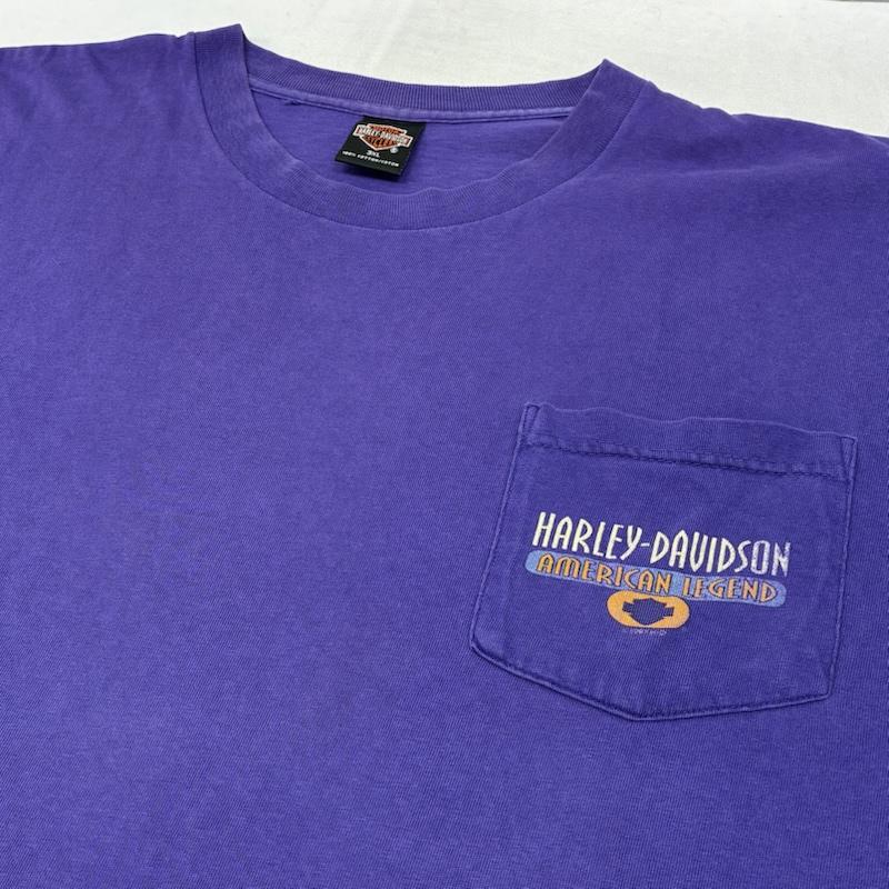ハーレーダビッドソン Harley-Davidson Tシャツ 半袖 USA製 HOLOUBEK 両面 プリント クルーネック ポケット Tシャツ ビッグサイズ 3XL - メンズ USED 古着 中古 50162363