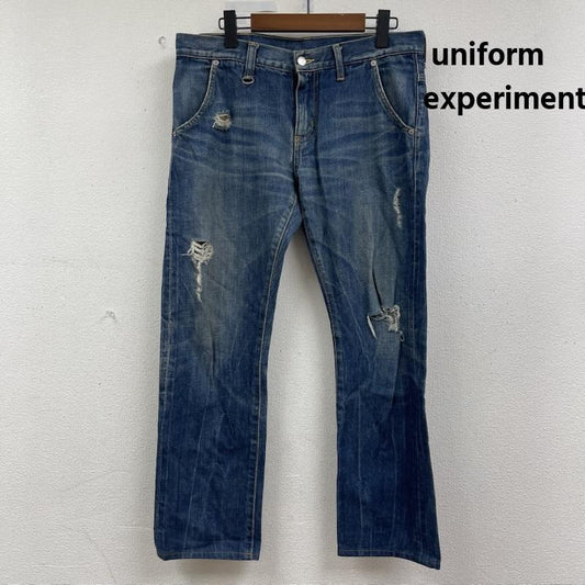 ユニフォームエクスペリメント uniform experiment パンツ デニム、ジーンズ 日本製 ストレッチデニム ダメージ加工 スキニーパンツ ue-112041 インディゴ / インディゴ / Indigo メンズ USED 古着 中古 50162365