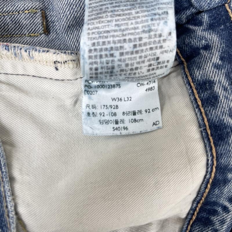 リーバイス Levi s パンツ デニム、ジーンズ 501xx ボタンフライ ダメージ加工 デニム パンツ 66466-0007 36インチ インディゴ / インディゴ / Indigo メンズ USED 古着 中古 50162366