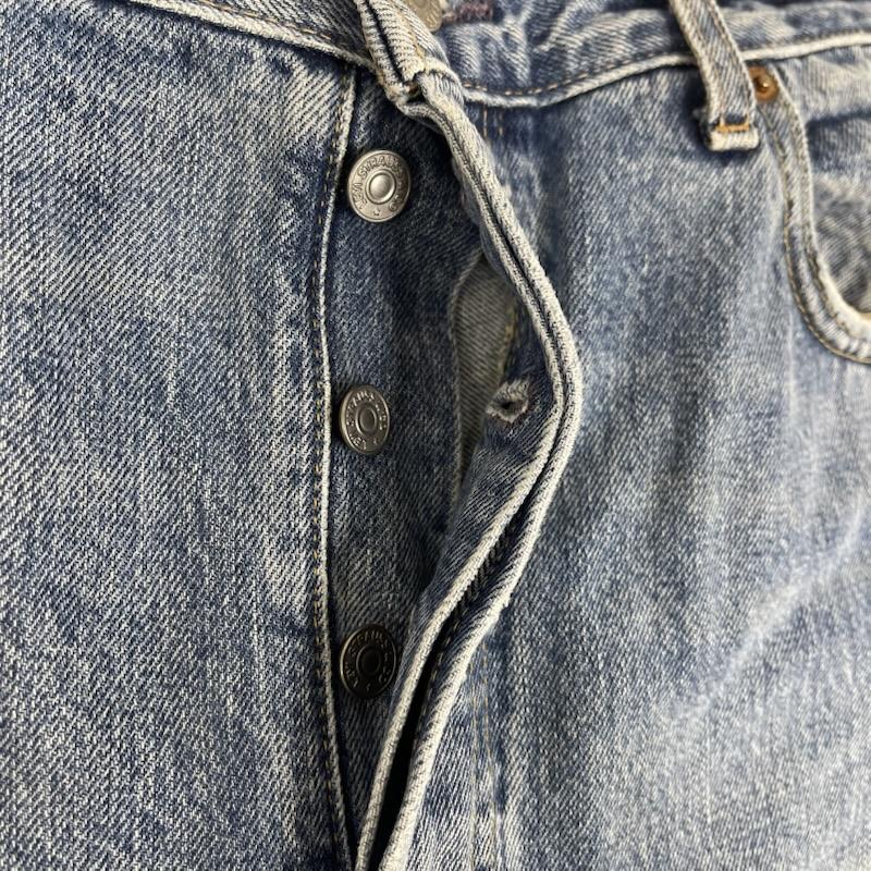 リーバイス Levi s パンツ デニム、ジーンズ 501xx ボタンフライ ダメージ加工 デニム パンツ 66466-0007 36インチ インディゴ / インディゴ / Indigo メンズ USED 古着 中古 50162366