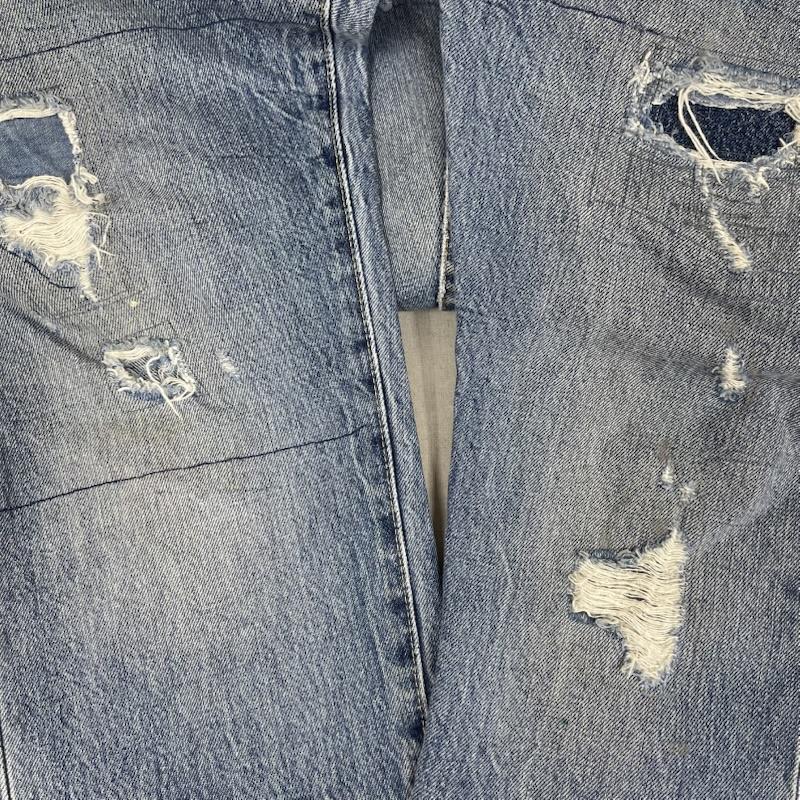 リーバイス Levi s パンツ デニム、ジーンズ 501xx ボタンフライ ダメージ加工 デニム パンツ 66466-0007 36インチ インディゴ / インディゴ / Indigo メンズ USED 古着 中古 50162366