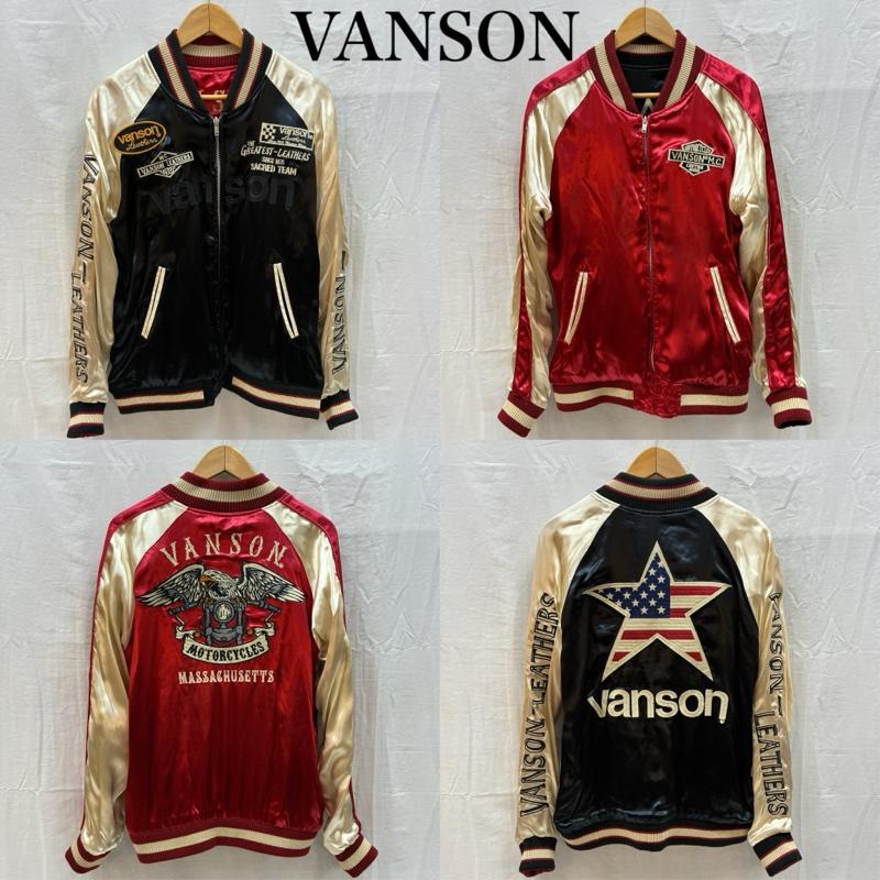 ヴァンソン VANSON ジャケット、上着 ジャンパー、ブルゾン レーヨン サテン リバーシブル スカジャン イーグル バイク ワンスター 星条旗 M メンズ USED 古着 中古 50162367
