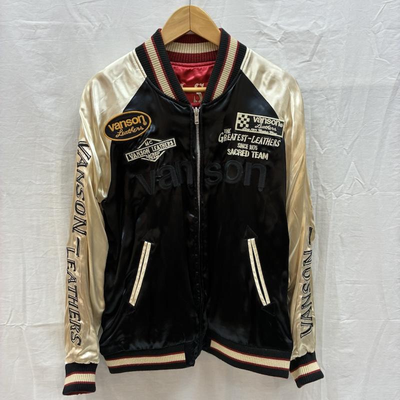 ヴァンソン VANSON ジャケット、上着 ジャンパー、ブルゾン レーヨン サテン リバーシブル スカジャン イーグル バイク ワンスター 星条旗 M メンズ USED 古着 中古 50162367